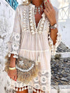 Women's V-Neck Lace Fringe Dress