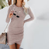 Long Sleeve Round Neck Sexy Bodycon Dress