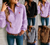 Lapel Zip-Embroidered Fur Sweatshirt