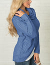 High-Collared Turtleneck Long-Sleeved Sweater