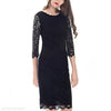 Round Collar Lace Long Sleeve Package Hip Bodycon Dress