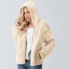 Split  Zipper Hooded Long Sleeve Plush Coat