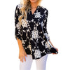 Women's V-neck printed shirt