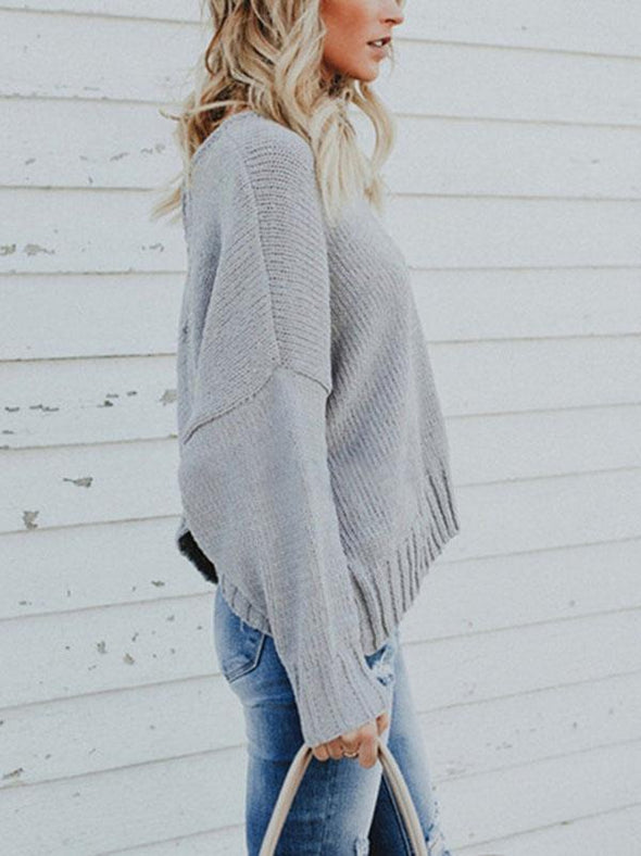 Knit Back Cross Strap Backless Sweater