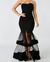 Mesh Tube Top Mermaid Evening Dress