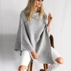 Cowl Neck Striped Tassel Cape Sweaters