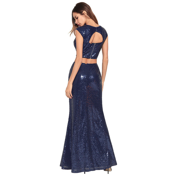 New Sexy Fishtail Sequin Evening Dress