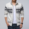 Fashion Versatile Stand Collar Jacquard Knit Sweater