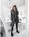 Elegant Fashion Casual Loose Plain Wide Lapel Long Sleeve Coat Cardigan