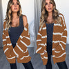 Fashion Striped Stitching Single-breasted Cardigan Sweater