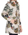 Leaf Print Hooded Long Sleeve Jacket