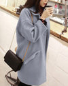 Lapel Solid Color Long Sleeve Cardigan Jacket