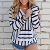 Casual Striped Hooded Long Sleeve Sweater