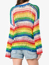 Rainbow Hollow Knitting Loose Sweater