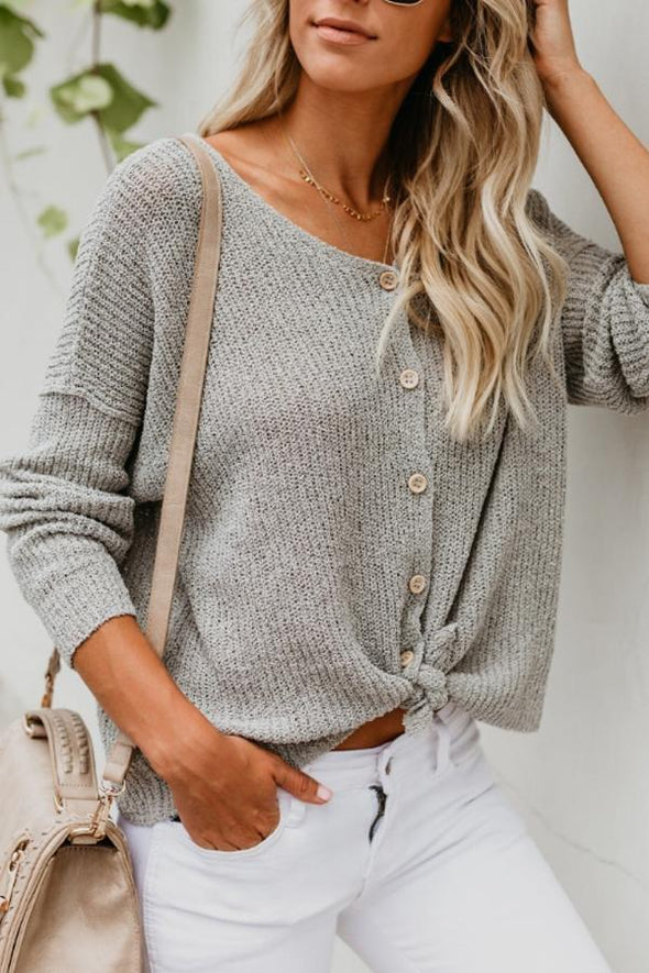 Asymmetric Hem  Plain  Casual  Cardigans