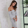 Sexy Off Shoulder Low-cut Backless Striped Casual Tight Dress