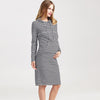 Breastfeeding Nursing Dress hooded striped Maternity Dress