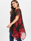 Casual V neck Print irregular Plus Size Tops