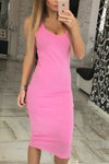 Spaghetti Strap  Plain  Sleeveless Bodycon Dresses