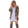 Loose Printed Long Sleeve Cardigan Coat