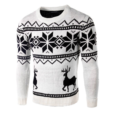 New Men's O-neck Slim Fashion Deer Sweater