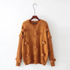 Fashion Solid O-Neck Ball Decoration Sweaters