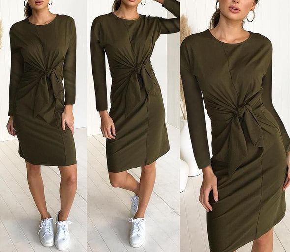 Bandage Bow Casual Bodycon Dress