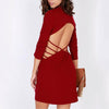 Standing Collar Backless Package Hip Bodycon Dress