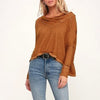 Solid Color V- neck Long Sleeve Sweaters