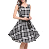 Cotton Plaid Sleeveless Skater Dress