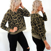 Printed Leopard Round Neck Sweatshirt