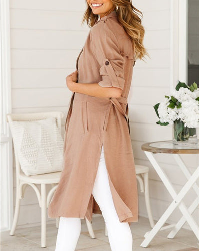 Women's Solid Color Cardigan Coat