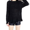 Loose Round Neck Hollowed Out Irregular Sweater