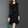 Round Neck  Plain  Polyester Shift Dresses