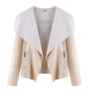 Fashion PU Leather Large Lapel Loose Jacket