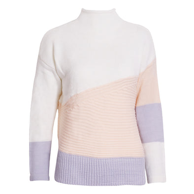 Hit Color Patchwork Round Neck Sweaters