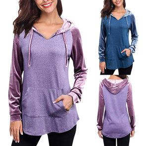 Colorblock Long Sleeve Hooded Sweatshirt