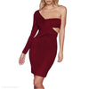 Sexy One Shoulder Long Sleeve Off Shoulder Bodycon Dress