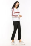 New O-neck webbing long sleeve sweater