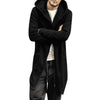 Men's Hooded Solid Color Cardigan Long Sleeve Jacket