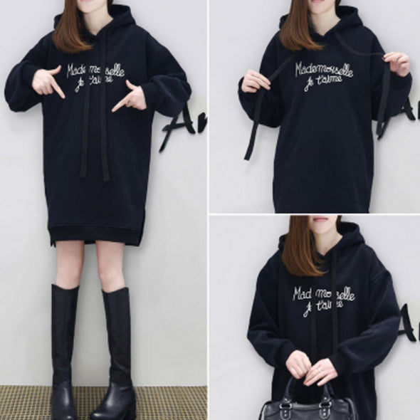 Loose Letter Long Sleeve Hooded Sweatshirt