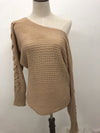 Pure Color Bandage Round Neck Sweatshirt