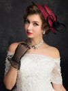 British Lady Handmade Feather Linen Top Hat