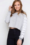 New letter print long sleeve short sweater