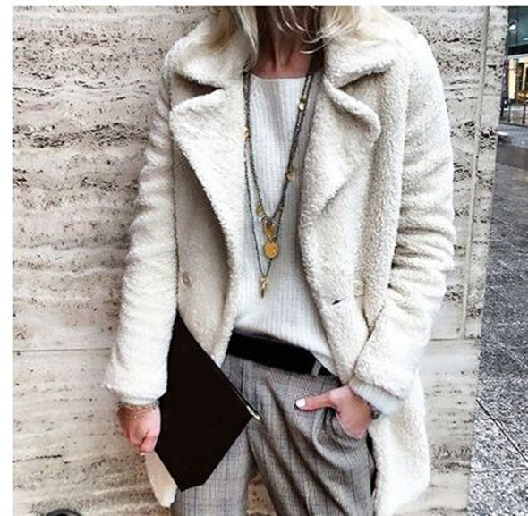 Fashion Long-sleeved Lapel Plush Women's Jacket