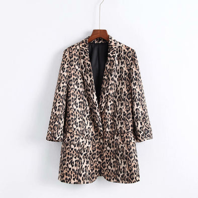 Animal Print Leopard Casual Blazer Outwear