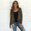 Pure Color Long Sleeve Lapel Short Cardigan Jacket