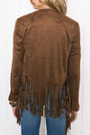 Snap Front Tassel  Plain Cardigans