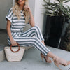 Summer women's striped jumpsuit