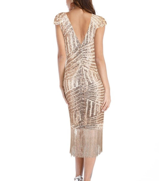 Sexy Sequins Tassel Slim Bodycon Dress